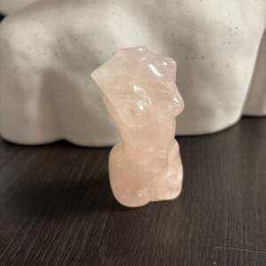 Natural Rose Quartz Female Body Torso Goddess Figurine Sculpture